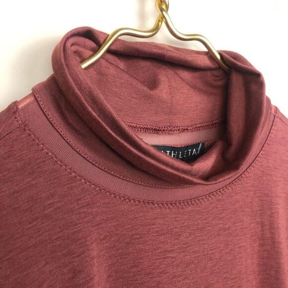 NWT Athleta Industry Turtleneck Stretch Dress Havana Brown Size M Long Sleeves - Picture 4 of 10